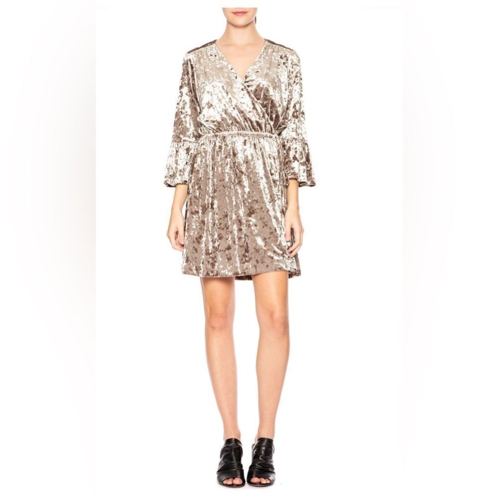 L'AGENCE Dress Riley Crushed Velvet Wrap above the knee Dress -XS - Picture 10 of 10